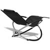 vidaXL Chaise longue géométrique d'extérieur Acier Noir et gris