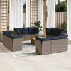 vidaXL Salon de jardin avec coussins 13 pcs gris r&eacute;sine tress&eacute;e