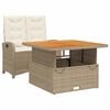 vidaXL Ensemble &agrave; manger de jardin et coussins 2 pcs beige poly rotin