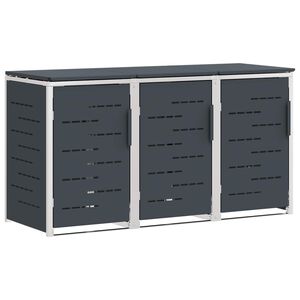 vidaXL Stockage de bac &agrave; d&eacute;chets for 3 Bins 240L Acier inoxydable