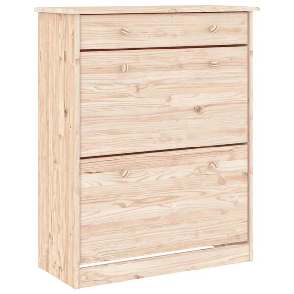 vidaXL Armoire &agrave; chaussures ALTA 77x35x96 cm bois massif de pin