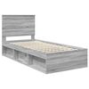 vidaXL Cadre de lit Gris Sonoma 90 x 200 cm Bois de pin massif
