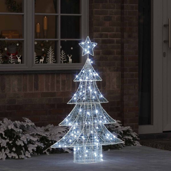vidaXL Sapin de No&euml;l avec 100 LED Blanc froid 122 cm Acrylique