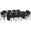 vidaXL Ensemble de salle &agrave; manger pour jardin 11 pcs Noir polyrotin