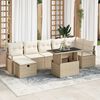 vidaXL Ensemble de canapé de jardin 8 pcs Beige Poly rotin