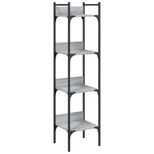 vidaXL Biblioth&egrave;que &agrave; 4 niveaux sonoma gris 35x30x138,5 cm