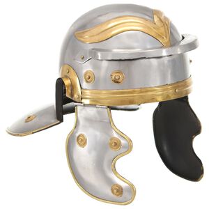 vidaXL Casque de soldat romain antique pour GN Argent&eacute; Acier