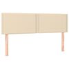 vidaXL Sommier &agrave; lattes de lit avec matelas Cr&egrave;me 140x190 cm Tissu