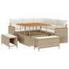 vidaXL Ensemble de canap&eacute; de jardin 8 pcs Beige polyrotin