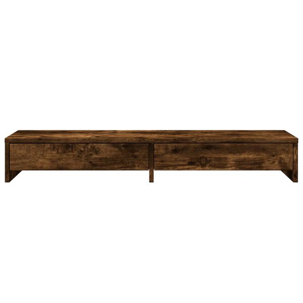 vidaXL Support de moniteur avec tiroirs ch&ecirc;ne fum&eacute; bois d'ing&eacute;nierie