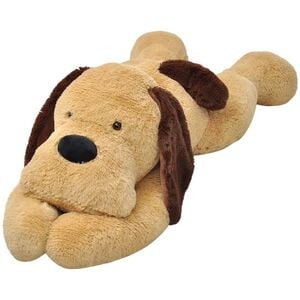 vidaXL Chien en peluche 80 cm Marron