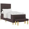 vidaXL Lit &agrave; ressorts avec matelas Marron fonc&eacute; 90 x 190 cm tissu