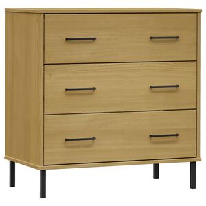 vidaXL Buffet avec 3 tiroirs Marron 77x40x79,5 cm Bois massif OSLO