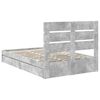 vidaXL Lit de Rangement Gris b&eacute;ton 135 x 190 cm Bois d'ing&eacute;nierie