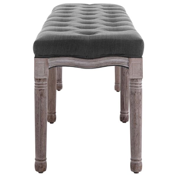 vidaXL Banc Lin Bois solide 150x40x48 cm Gris fonc&eacute;