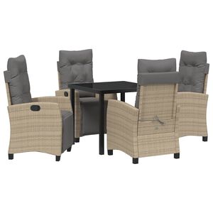 vidaXL Ensemble de salle &agrave; manger pour jardin 5 pcs Beige polyrotin