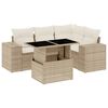 vidaXL Salon de jardin avec coussins 5 pcs beige r&eacute;sine tress&eacute;e