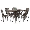 vidaXL Ensemble de salle &agrave; manger pour jardin 7 pcs Bronze Aluminium