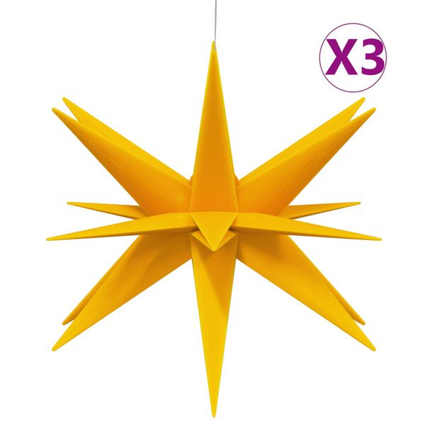 vidaXL Lumi&egrave;res de No&euml;l avec LED 3 pcs pliable jaune 43 cm