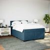 vidaXL Sommier &agrave; lattes de lit et matelas Bleu fonc&eacute; 140x190cm Velours