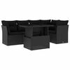vidaXL Salon de jardin 6 pcs avec coussins noir r&eacute;sine tress&eacute;e