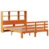 vidaXL Lit biblioth&egrave;que sans matelas cire marron 140x190 cm pin massif
