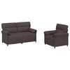 vidaXL Ensemble de Canap&eacute;s 2 pc Marron fonc&eacute; Tissu