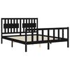 vidaXL Cadre de lit sans matelas noir bois de pin massif