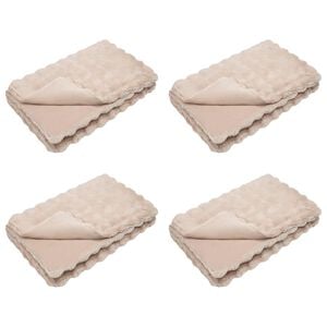 vidaXL Couverture antid&eacute;rapante en fausse de lapin Olite 4 pc Beige