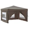 vidaXL Tente de r&eacute;ception pliable avec parois Taupe 3x3 m