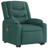 vidaXL Fauteuil inclinable de massage Vert fonc&eacute; Tissu