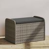 vidaXL Banc de rangement avec coussin gris 80x51x52 cm r&eacute;sine tress&eacute;e