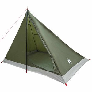 vidaXL Tente de randonn&eacute;e Vert olive 4 personnes