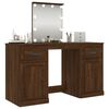 vidaXL Coiffeuse avec LED ch&ecirc;ne marron 130x50x132,5 cm