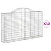 vidaXL Paniers &agrave; gabions arqu&eacute;s 30 pcs 200x30x120/140 cm Fer galvanis&eacute;