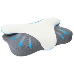 vidaXL Coussin cervical Blanc Mousse &agrave; m&eacute;moire de forme