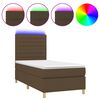 vidaXL Sommier &agrave; lattes de lit matelas et LED Marron fonc&eacute; 100x200 cm