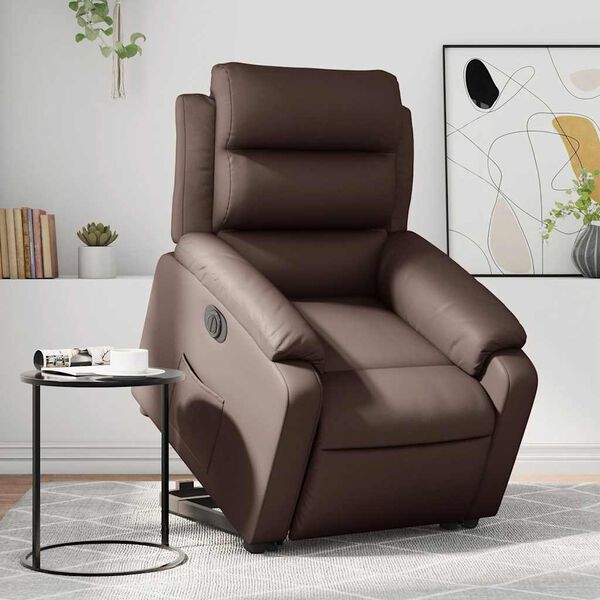 vidaXL Fauteuil inclinable &eacute;lectrique marron similicuir