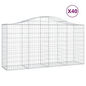 vidaXL Paniers &agrave; gabions arqu&eacute;s 40 pcs 200x50x100/120 cm fer galvanis&eacute;