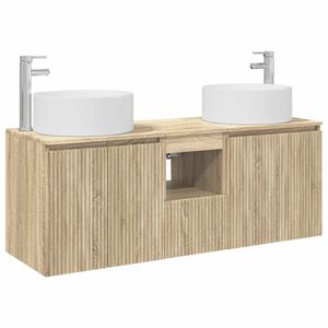 vidaXL Ensemble d'armoire de salle de bain 3 pc Ch&ecirc;ne Sonoma