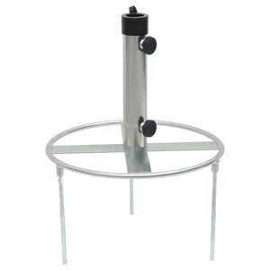 vidaXL Base de parasol avec piquets de sol &Oslash;38/48 mm argent&eacute; acier