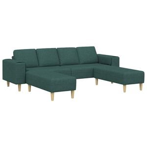 vidaXL Canap&eacute; de salon 3 pc Vert fonc&eacute; Polyester