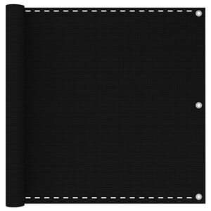 vidaXL &Eacute;cran de balcon Noir 90x600 cm PEHD
