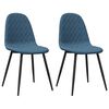vidaXL Chaises &agrave; manger lot de 2 Bleu Velours