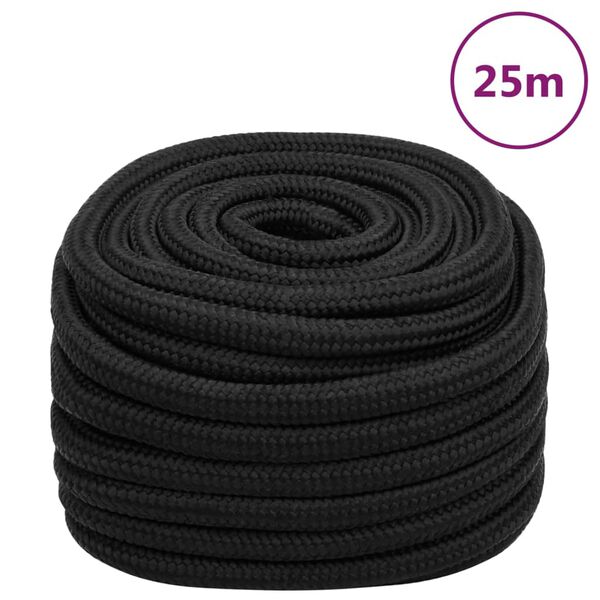vidaXL Corde de bateau Noir complet 20 mm 25 m Polypropyl&egrave;ne