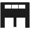 vidaXL T&ecirc;te de lit LED avec &eacute;tag&egrave;re Ch&ecirc;ne noir 120 x 18,5 x 103,5 cm