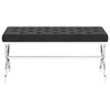 vidaXL Banc 99 cm Noir Velours et acier inoxydable