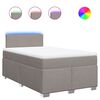 vidaXL Sommier &agrave; lattes de lit avec matelas Taupe 120x200 cm Tissu