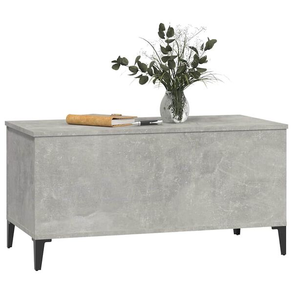 vidaXL Table basse Gris b&eacute;ton 90x44,5x45 cm Bois d'ing&eacute;nierie