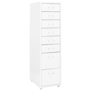 vidaXL Classeur mobile Blanc 28x41x109 cm M&eacute;tal